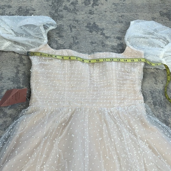 NWT By Watters Macaron Mini Dress Pearl Accent Tulle Babydoll Wedding Sz 10 - Picture 10 of 16